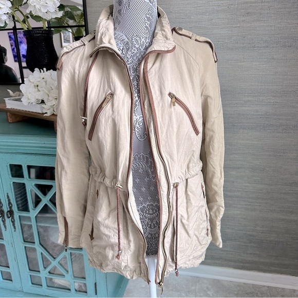 Zara Utility Military Equestrian Jacket Tan Size Small - Picture 3 of 15